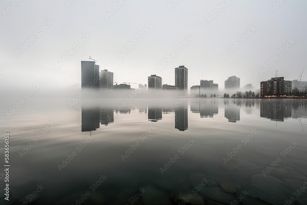 Fog over the river background