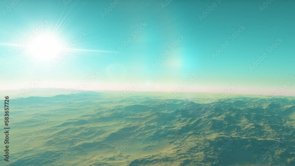 Mars landscape, 3d render animation of imaginary mars planet terrain and planets and starfield in a background. Science fiction animation.
Mars landscape, 3d render animation of imaginary mars planet terrain and planets and starfield in a background. Science fiction animation.