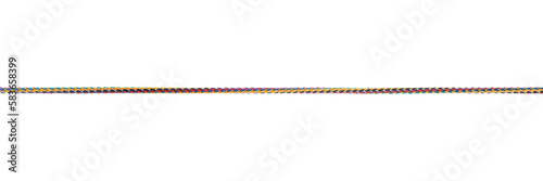 Foto Long straight colored nylon rope close up isolated png with transparency
