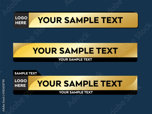 Gold Lower third Yellow Lower third Gold Banner Luxury Design Pack Vector