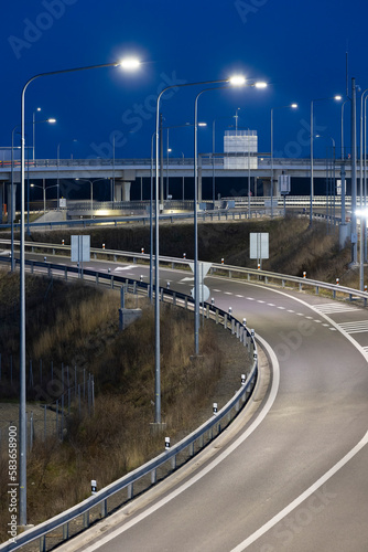 highway bridge at night