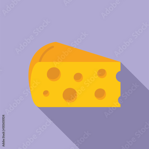Cheese icon flat vector. Food protein. Meal energy