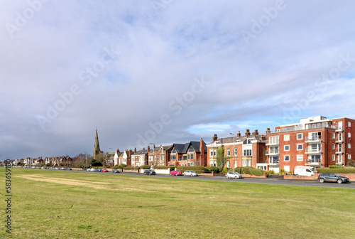 Real estate buildings along the promenade in Lytham St Annes Lancashire UK photo