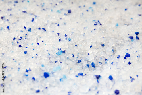 Silica gel toilet filler close-up.