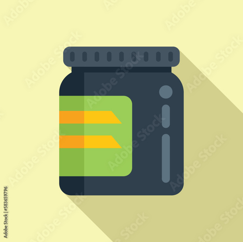 Total product icon flat vector. Protein food. Meal diet