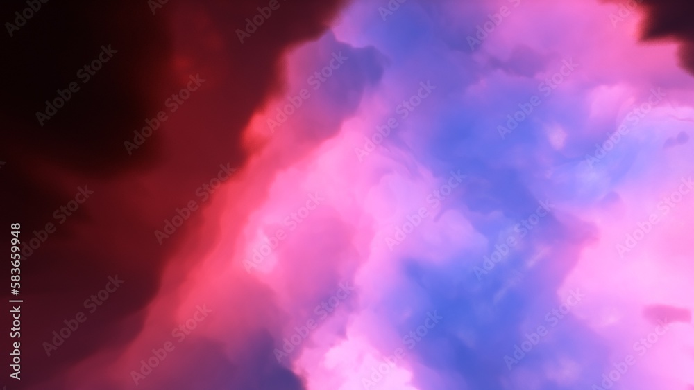 bright nebula, nebula in space, majestic red-purple nebula, beautiful space background 3D render
