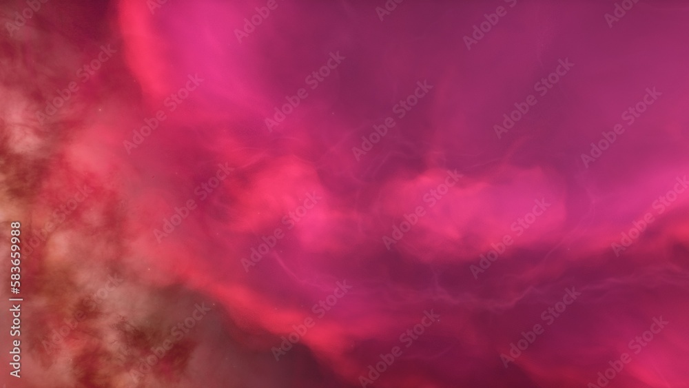 bright nebula, nebula in space, majestic red-purple nebula, beautiful space background 3D render
