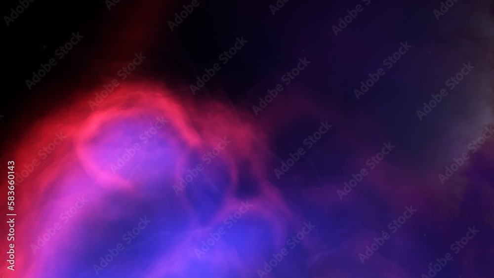 Nebula gas cloud in deep outer space, science fiction illustration, colorful space background with stars 3d render

