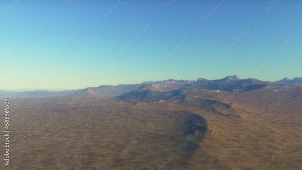 landscape on planet Mars, scenic desert scene on the red planet
landscape on planet Mars, scenic desert scene on the red planet
