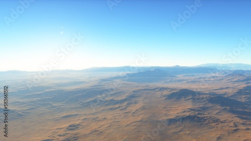 landscape on planet Mars  scenic desert scene on the red planet 