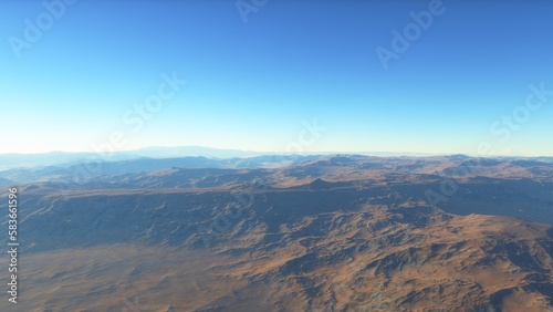 landscape on planet Mars  scenic desert scene on the red planet 