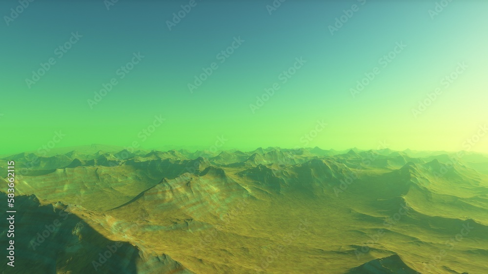 Fototapeta premium 3D fictional space scene 