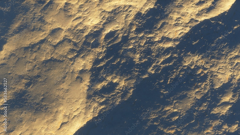 Fototapeta premium View of the 3d rendering realistic planet mars surface from space. 