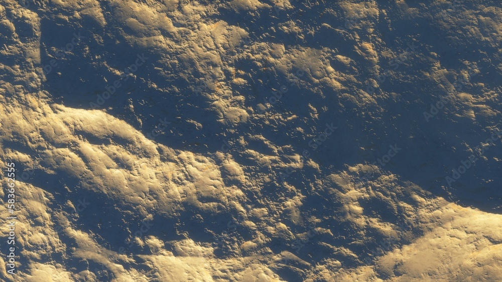 Fototapeta premium View of the 3d rendering realistic planet mars surface from space. 