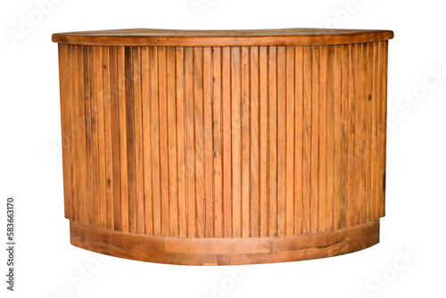 wooden table isolated on white