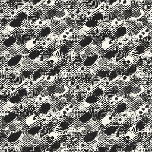 Monochrome Glitch Effect Textured Mesh Pattern