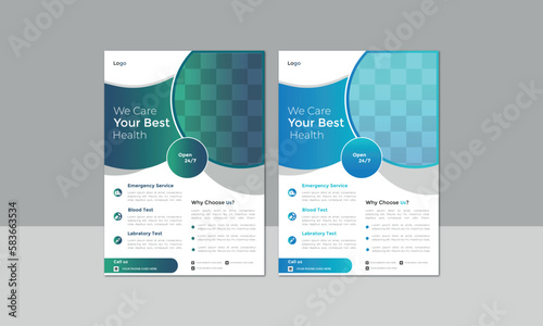 modern elegant professional health business flyer design corporate vector file