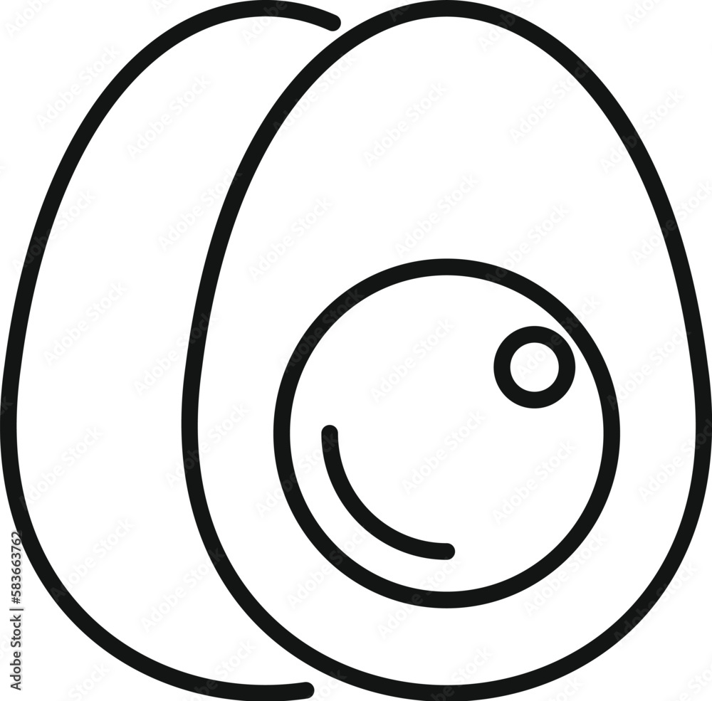 Boiled egg icon outline vector. Food protein. Health balance Boiled egg icon outline vector. Food protein. Health balance