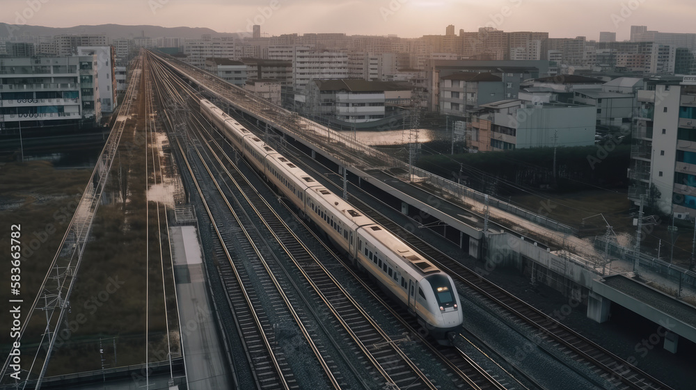 train in motion created with Generative AI technology train in motion created with Generative AI technology