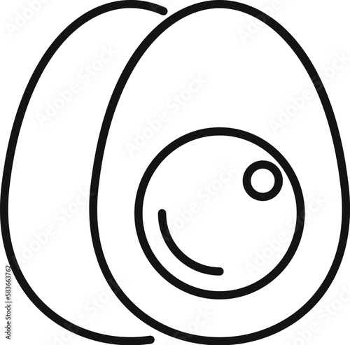 Boiled egg icon outline vector. Food protein. Health balance