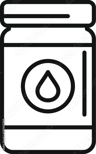 Sour cream jar icon outline vector. Food protein. Fat nutrient