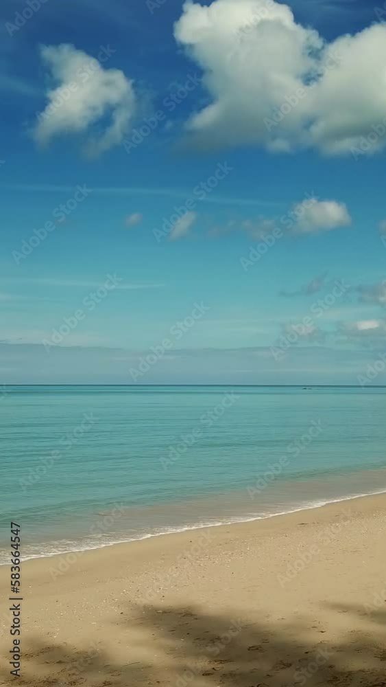 Aerial video of beauty deserted beach and calm sea in Thailand. Vertical video Aerial video of beauty deserted beach and calm sea in Thailand. Vertical video