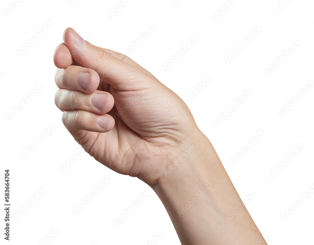 Hand holding something or making a click gesture, cut out Hand holding something or making a click gesture, cut out