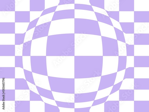 Lilac checkered distorted creative background. Retro art.