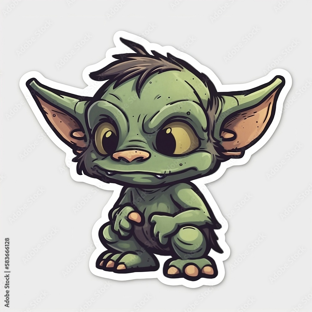 Obraz premium Cute Goblin sticker