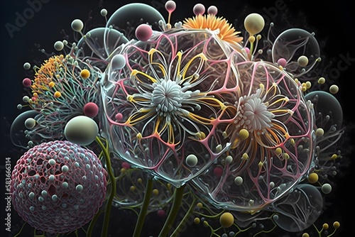 Artistic visualization of cell inner life photo