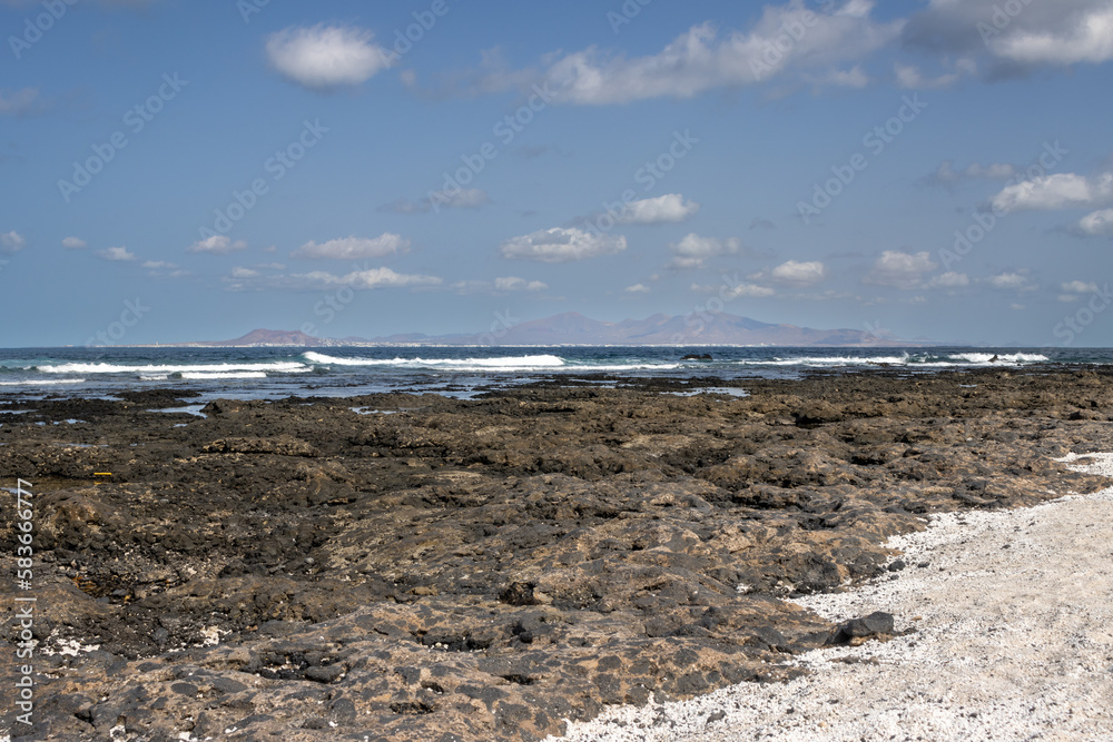 Atlantic ocean rocks beach, Fuerteventura