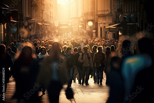 crowd of people created with Generative AI technology 