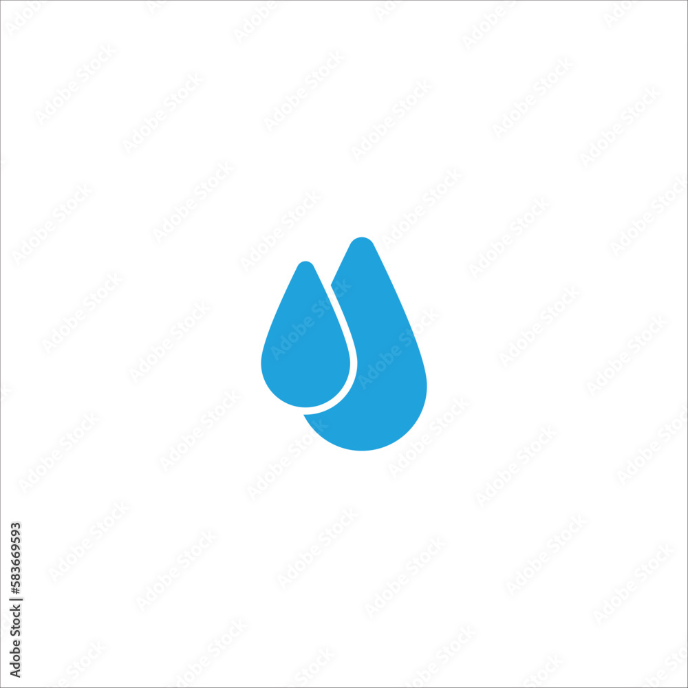 Two water or blood drops vector icon. Liquid elemen symbol. Stock vector illustration isolated on white background.