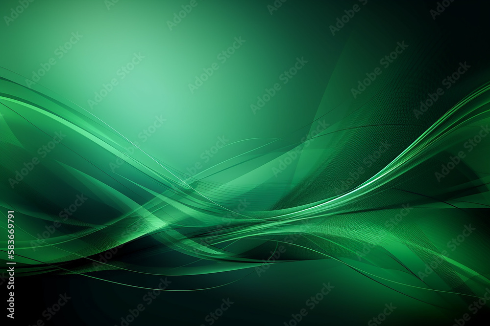 Fototapeta premium Bright abstract green background. AI generated image