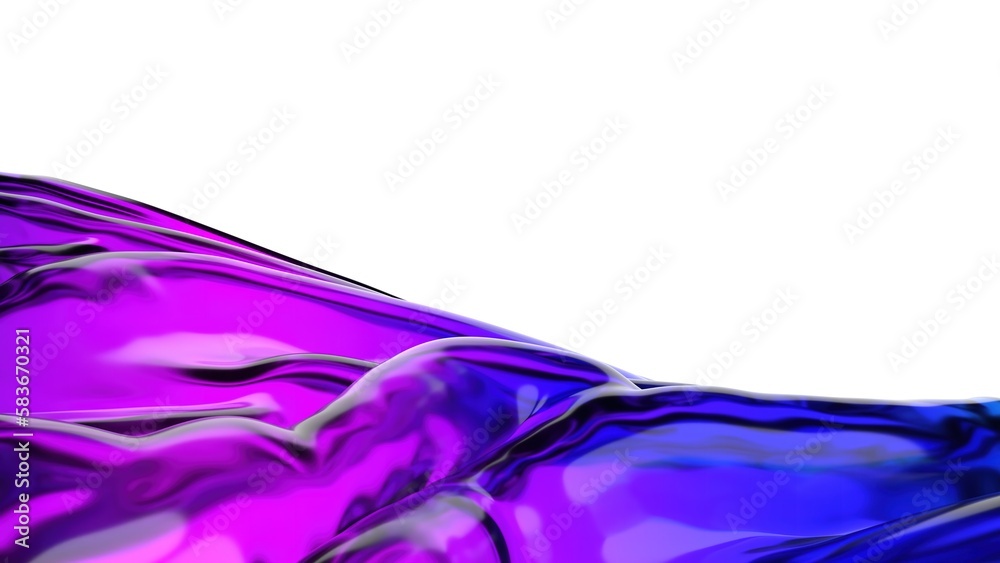 olas de cristal coloridas, render 3D olas de cristal coloridas, render 3D