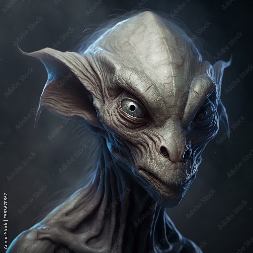 illustration, of an alien, generative ai
