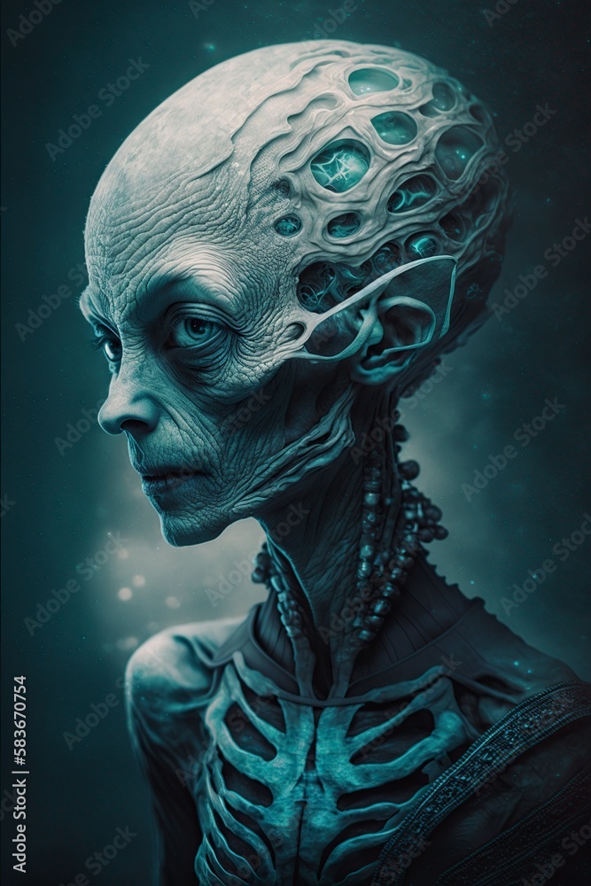 illustration, of an alien, generative ai
