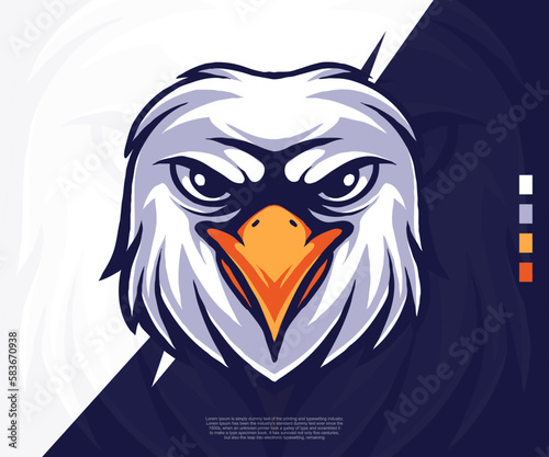 Eagle modern logo illustration suitable for esport logos, tattoos, stickers and others. photo