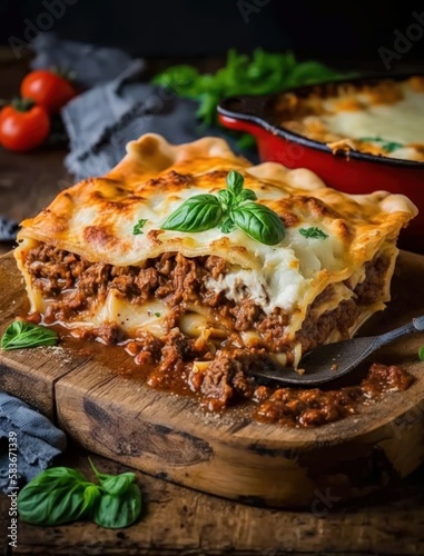 typical italian lasagna, generative ai