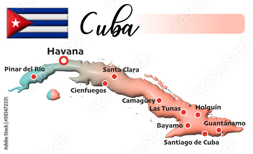 Cuba, Fläche und Flagge