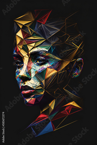 Exploring the Future of Art  AI-Generated Abstract Female Face digital art