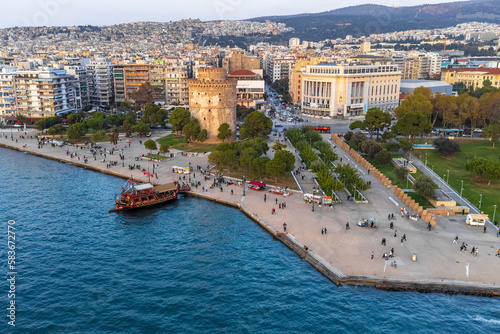Aerial view in Thessaloniki city, Greece