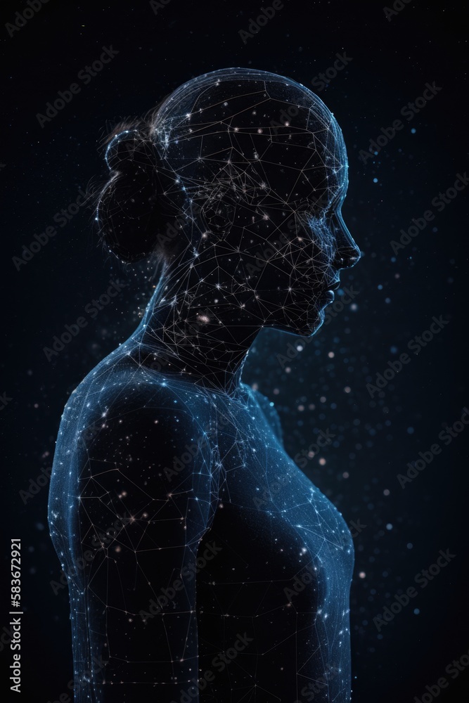 person made of constellations, generative ai person made of constellations, generative ai