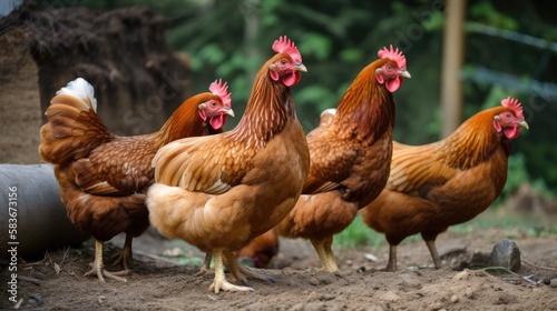 species-appropriate keeping of chickens in the countryside, generative ai
