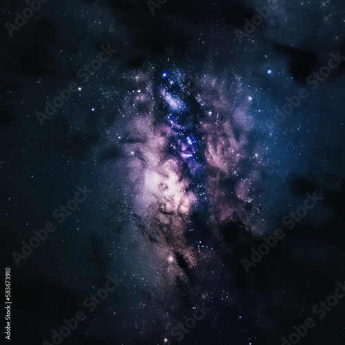 Space background  nebula with stars  galaxy art illustration  AI