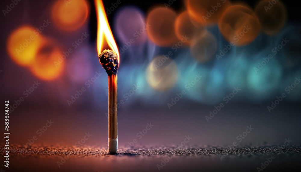 Burning match, Generative AI Burning match, Generative AI