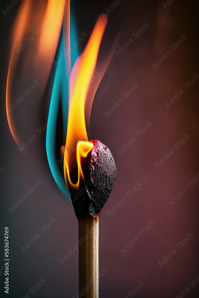 Burning match, Generative AI Burning match, Generative AI