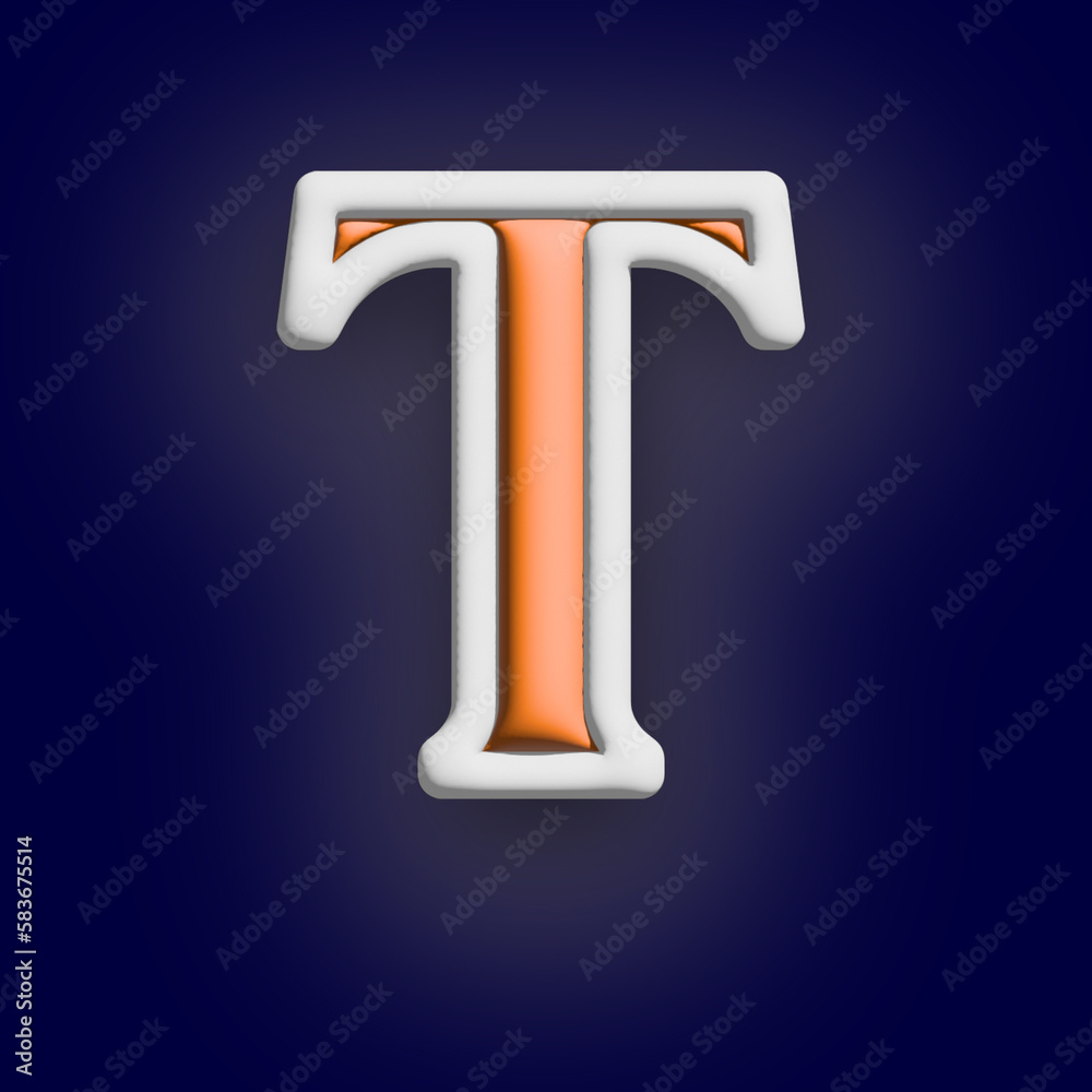 T letter photo in 3d rendering illustration blue background T letter photo in 3d rendering illustration blue background