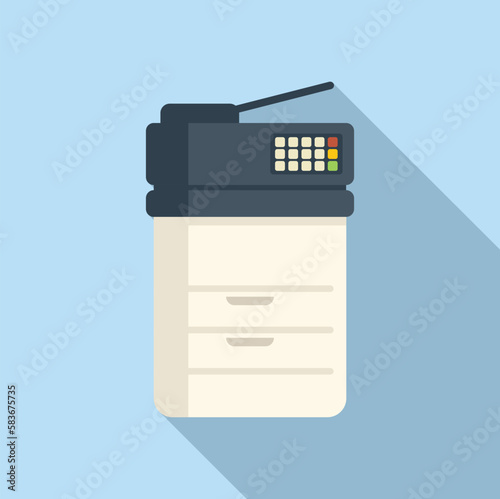 Office scanner icon flat vector. Digital print. Service copy