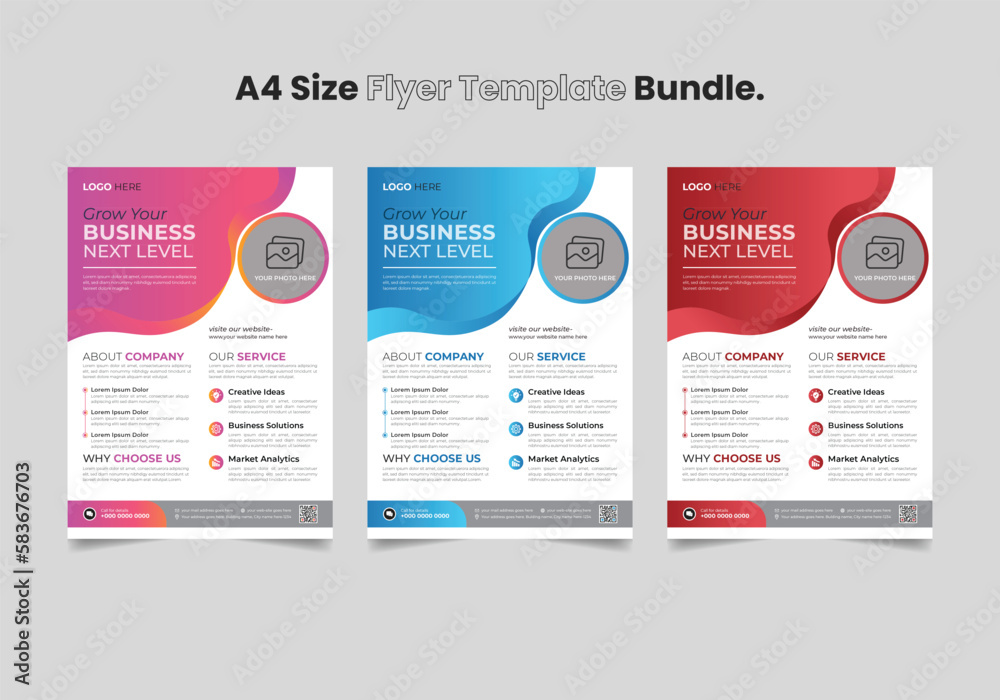 Modern corporate flyer template bundle and clean design for growing any business.